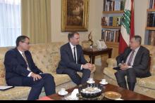 الرئيس السنيورة مستقبلا وزير خارجية المانيا في منزله في بلس