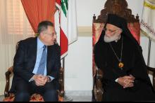 الرئيس السنيورة لدى زيارته البطريرك لحام