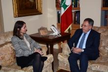 الرئيس السنيورة مستقبلا سفيرة الاتحاد الاوروبي في لبنان كريستينا لاسن