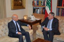 الرئيس السنيورة مستقبلا السفيؤ الايطالي في لبنان ماسيمو ماروتي