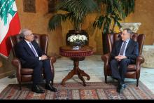 الرئيس سليمان مستقبلا الرئيس فؤاد السنيورة 