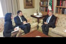 الرئيس السنيورة مستقبلا السفير الفرنسي برونو فوشيه