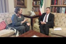 الرئيس السنيورة مستقبلا سفيرة اسبانيا